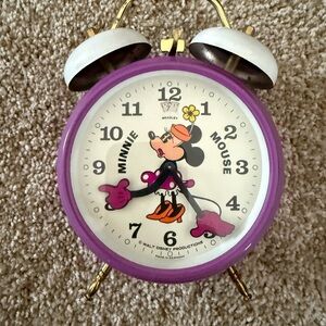 Disney Minnie Mouse Purple and Gold Wall Clock